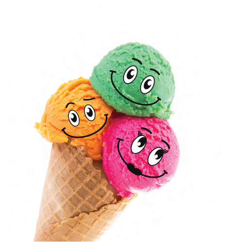 IceCream Cone with smiling faces